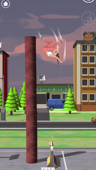 SWAGFLIP parkour gameplay showing character performing aerial tricks